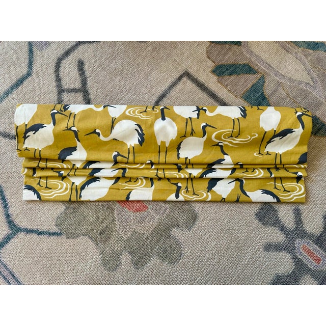 Mid-Century Modern Custom Made Robert Allen Crane Blackout Roman Shade Self Retracting For Sale - Image 3 of 11