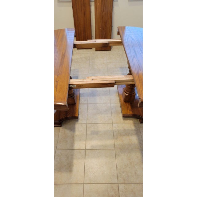 1980s Keller Furniture 7 Piece Oak Dining Set Chairish