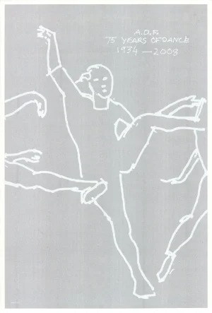 2008 Alex Katz '75 Years of American Dance' Pop Art Gray, White Serigraph