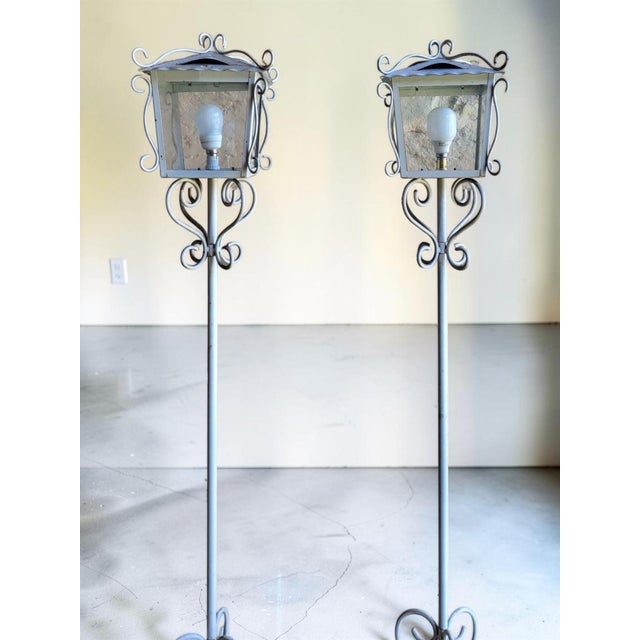 Wrought Iron Floor Lamps, 1950s, Set of 2 For Sale - Image 3 of 12