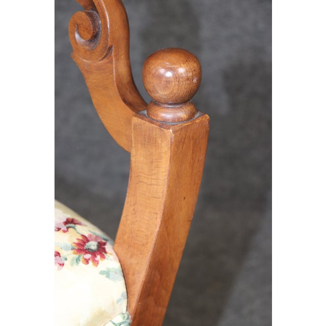 Carved Walnut Italian Biedermeier Style Carved Bench C. 1930's For Sale - Image 9 of 9