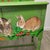 Green Folk Art Hand-Painted Rabbit Cabinet Signed Patti B. Martin, 2008 For Sale - Image 8 of 12