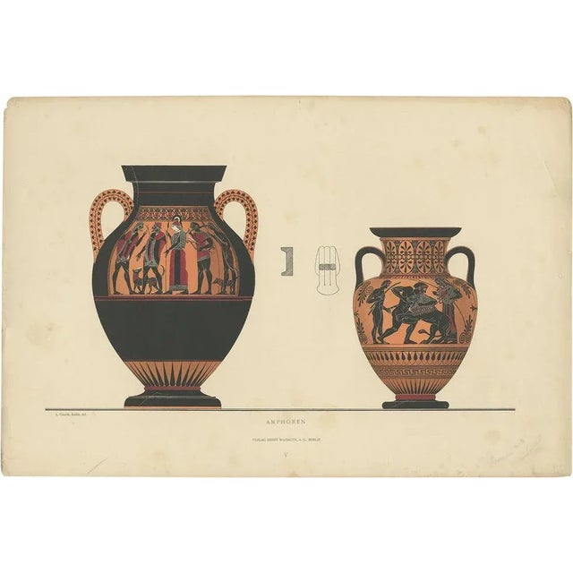 Late 19th Century Albert Genick, Greek Ceramic Amphoren, 1883, Paper For Sale - Image 5 of 5