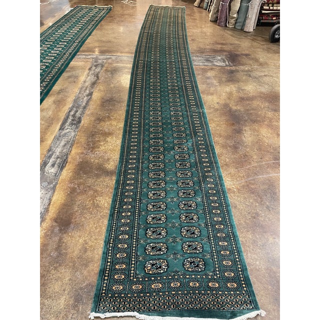 1990 Old Bukara Design Pakistan Rug - 2'7" X 19'5" For Sale - Image 4 of 6