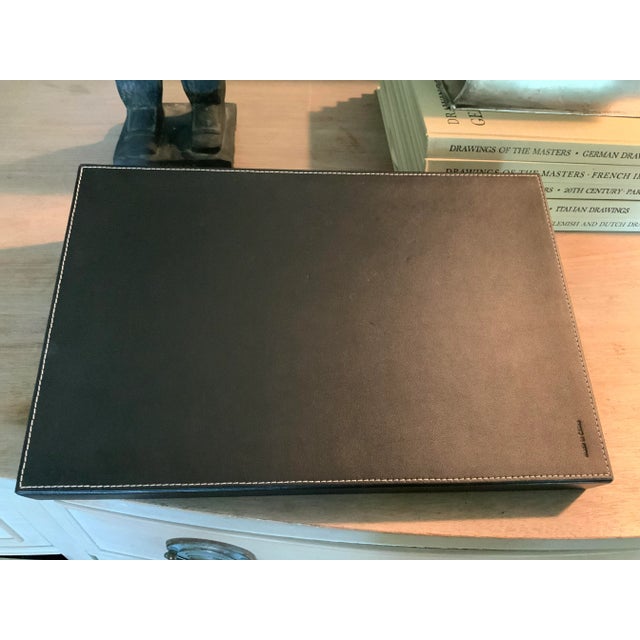 1980s Levenger Black Leather Desk Organizer For Sale - Image 10 of 11