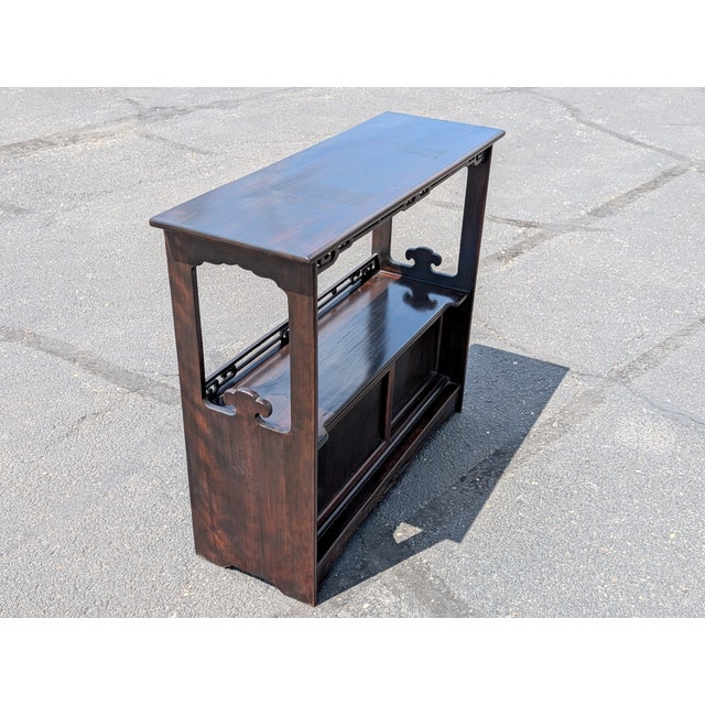 Wood Early 20th Century Chinese Carved Wooden Display Cabinet/ Console Table For Sale - Image 7 of 9