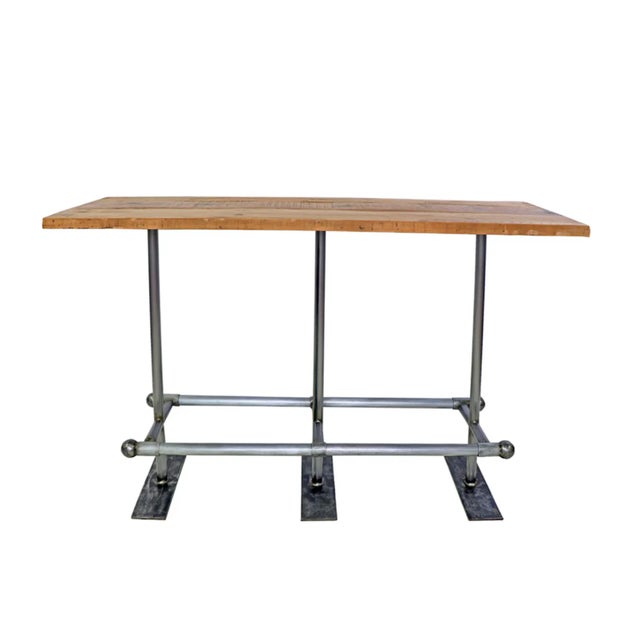 Matthew Izzo Home Rectangular Industrial Happy Hour Pub Table For Sale - Image 4 of 4