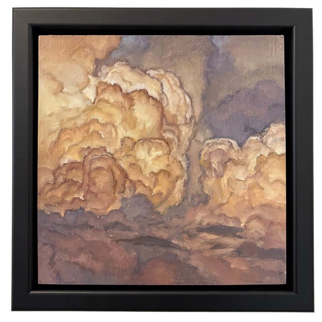 This artwork presents a serene depiction of clouds, rendered in soft, warm tones that evoke a sense of calmness and...