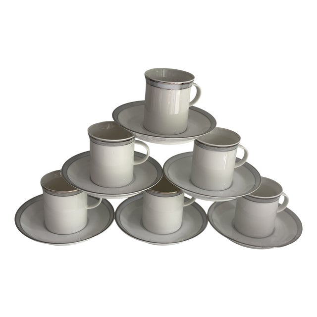 Berlin Friedrichstraße Coffee Cup and Saucer by Hans-Theodor Baumann for Rosenthal Germany, 1980, Set of 12 For Sale