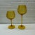 1960s Amber Empoli Optic Glass Large Candle Holder Goblets- Set of 2 For Sale In Seattle - Image 6 of 8