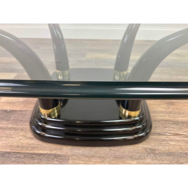 Henredon Faux Elephant Tusk Glass Top Coffee Table For Sale - Image 10 of 11