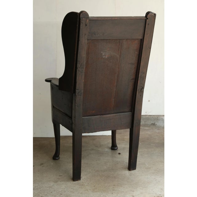 18th-Century Georgian Oak Wainscot Manor Chair For Sale - Image 9 of 10