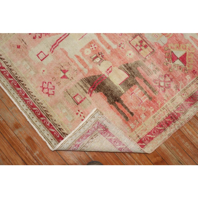 Early 20th Century Pink Antique Karabagh Caravan Rug For Sale - Image 5 of 17