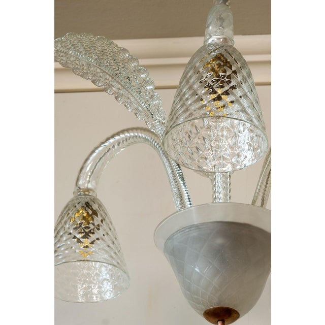 1930s Vintage Art Deco Chandelier in Murano Blown Glass, 1930s For Sale - Image 5 of 13