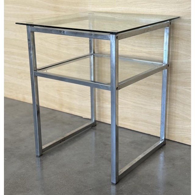 Mid-Century Modern Italian Chrome Side Tables, 1970, Set of 2 For Sale - Image 4 of 10