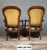 Wood Napoleon III Mahogany Armchairs with Silk-Like Upholstery For Sale - Image 7 of 8