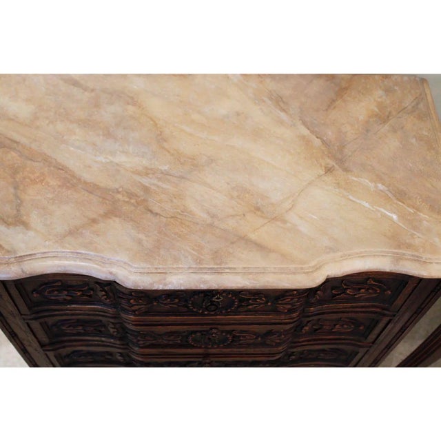 Wood Provincial Carved Louis XVI Style Small Commode For Sale - Image 7 of 9