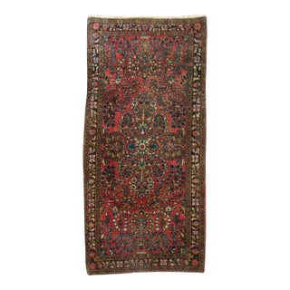 Antique Zabihi Collection Persian Sarouk Small Rug For Sale