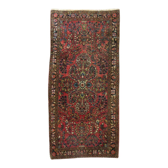 Antique Zabihi Collection Persian Sarouk Small Rug For Sale