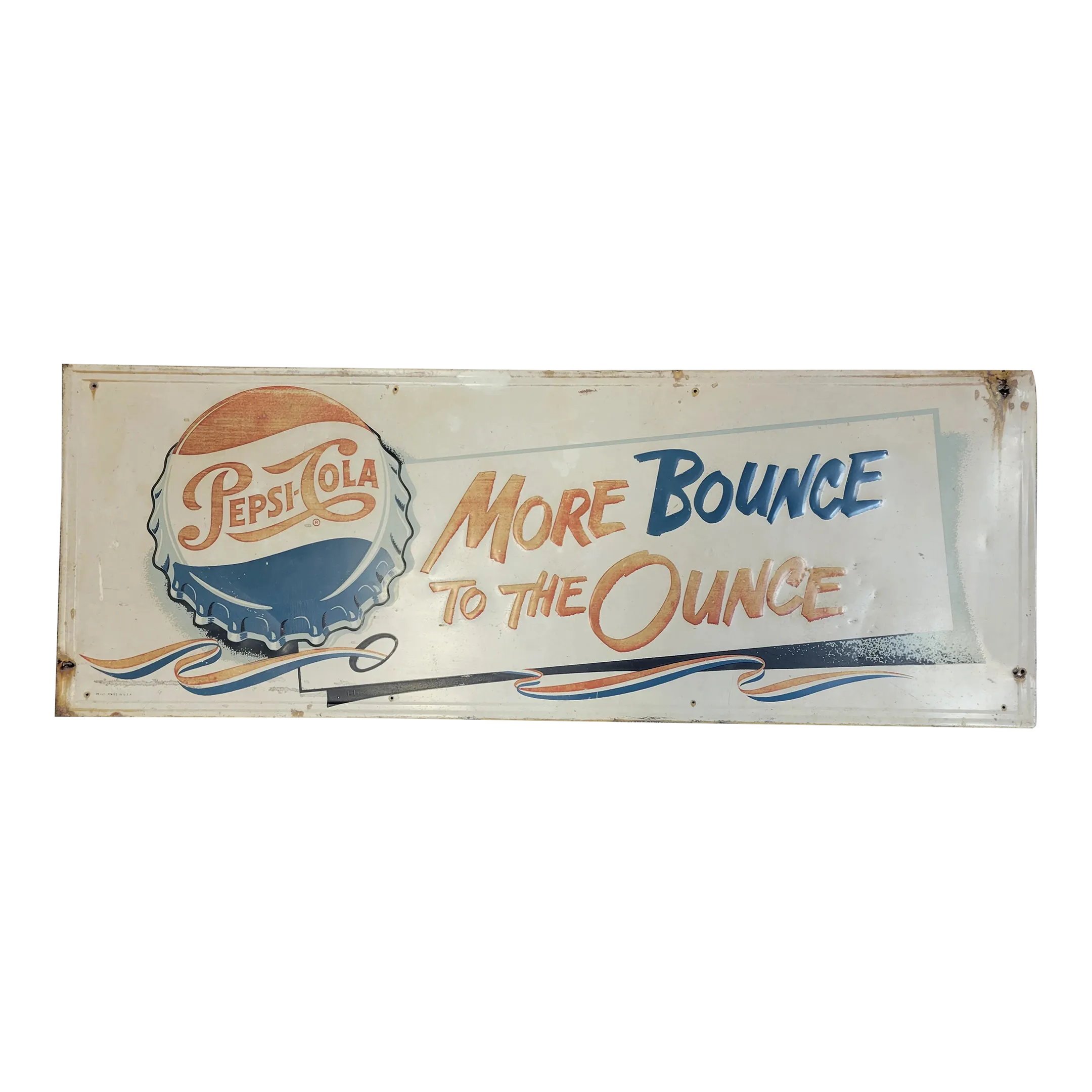 Original 1950's Vintage Pepsi Cola, More Bounce to the Ounce