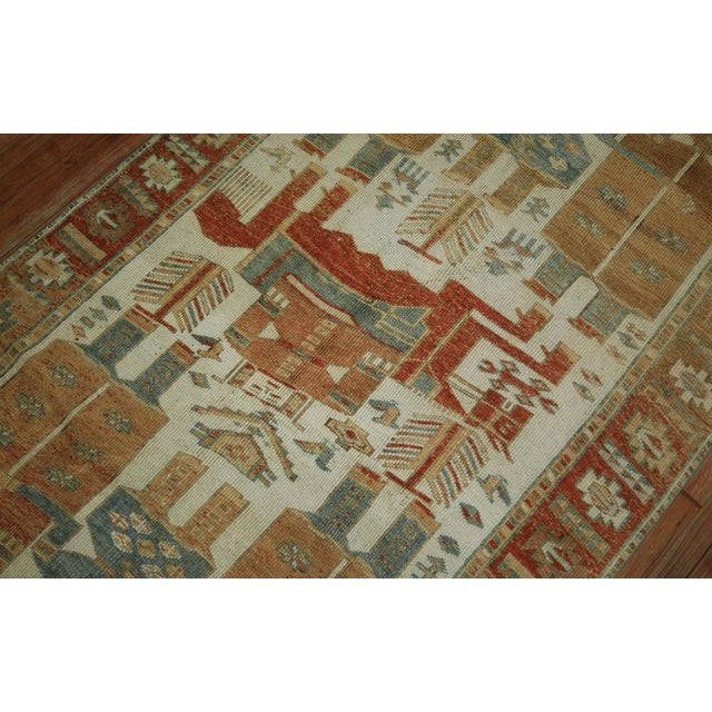 Mid 20th Century Vintage Zabihi Collection Persian Balouch Human Pictorial Figurative Gallery Runner - 4'10" x 10'8" For Sale - Image 5 of 6