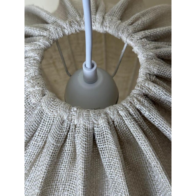 Mid-Century Modern Swedish White Fabric and Metal Balloon Pendant Light, 1960s For Sale - Image 10 of 14