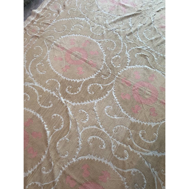 Decorative Vintage Suzani from Uzbek, circa late 1960s. Dimension; 91'' x 136'' inches / 230 x 345 cm / 7'7'' x 11'4''...