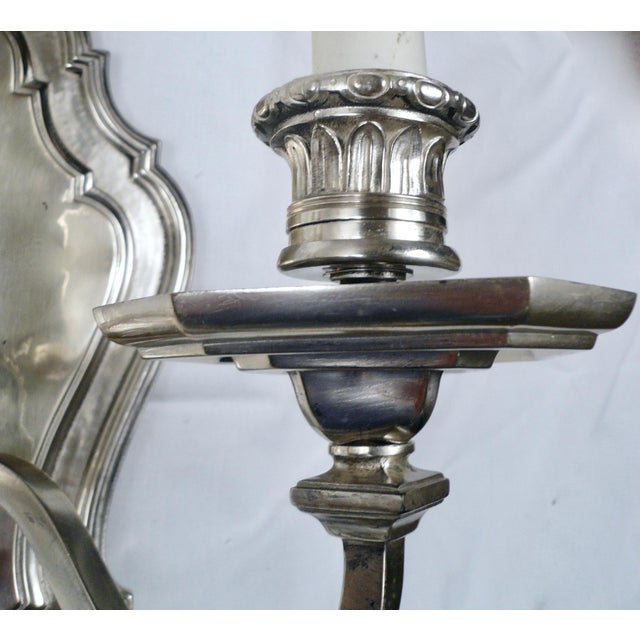 Set of Four E. F. Caldwell Silver-Plated Bronze Georgian Style Sconces For Sale - Image 11 of 12