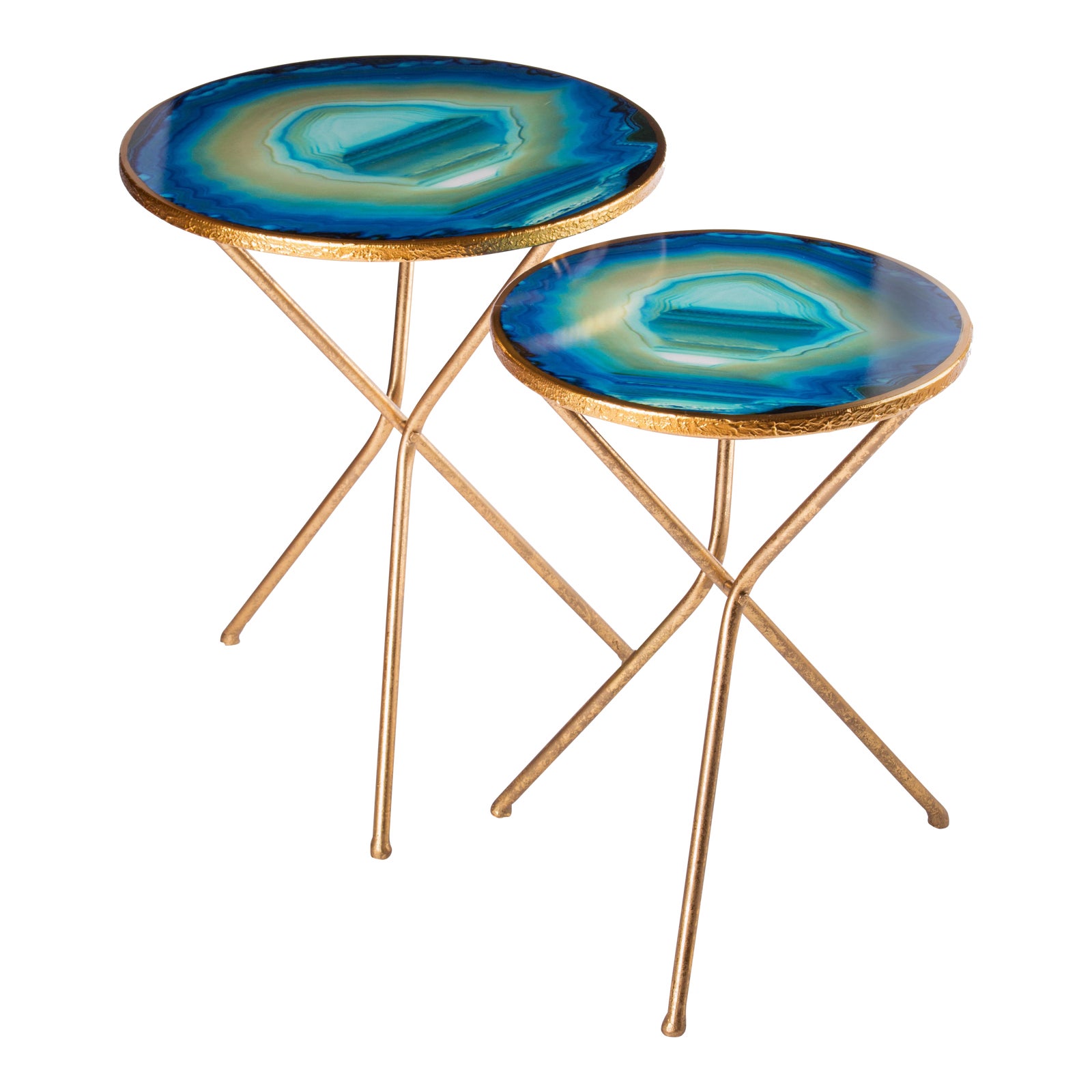 Faux Blue Agate Nesting Tables A Pair Chairish