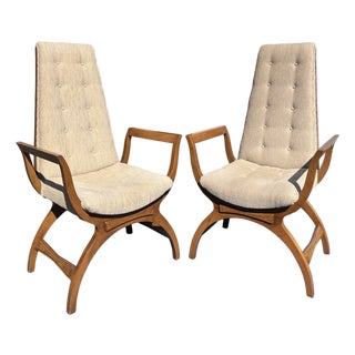 Vintage Mid Century Modern Pair Accent or Side Chairs in Adrian Pearsall Style For Sale