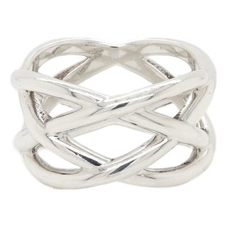 Vintage Tiffany & Co. Sterling Silver Braided Crisscross Ring For Sale
