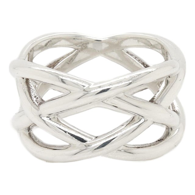 Vintage Tiffany & Co. Sterling Silver Braided Crisscross Ring For Sale