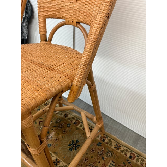Coastal Serena & Lily Sunwashed Rivera Rattan Counter Stools, Pair For Sale - Image 3 of 12