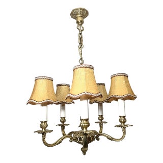 Vintage Chandelier in Bronze, 1950s For Sale