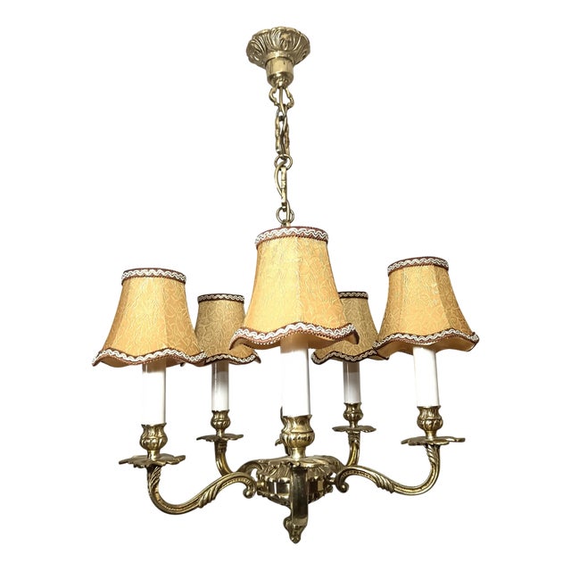 Vintage Chandelier in Bronze, 1950s For Sale