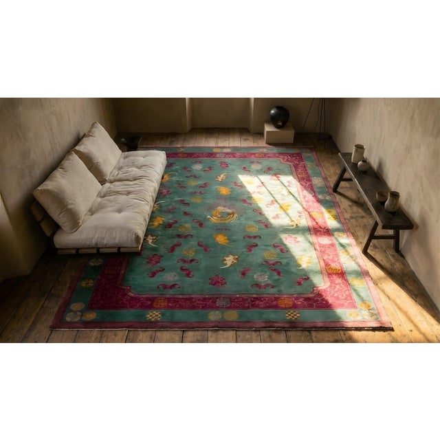 1920s Chinese Art Deco Carpet ( 8 8" x 11'2" - 265 x 340 ) For Sale - Image 13 of 15