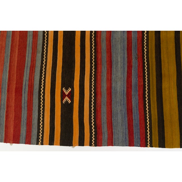 Vintage Tribal Stripe Kilim Rug For Sale - Image 6 of 10