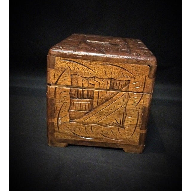 This exquisite storage or jewelry box features hand-carved bas-relief detailing, showcasing expert craftsmanship. With its...