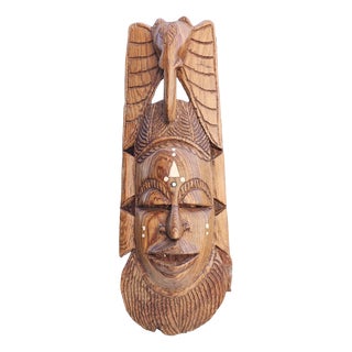 Wooden African Mask, 1960s For Sale