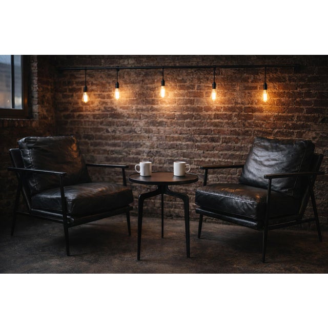 Industrial Modern Black Iron Side Table For Sale - Image 11 of 11