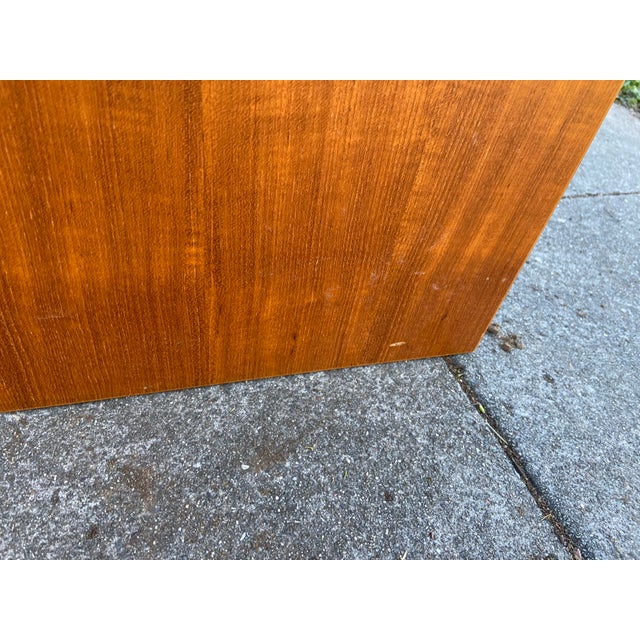 1980s Vintage Mid Century Modern Teak Danish Writing Desk For Sale - Image 5 of 12