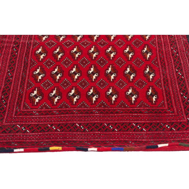 Vintage Red Persian Turkoman Rug - 02'04 X 04'06 For Sale - Image 4 of 9