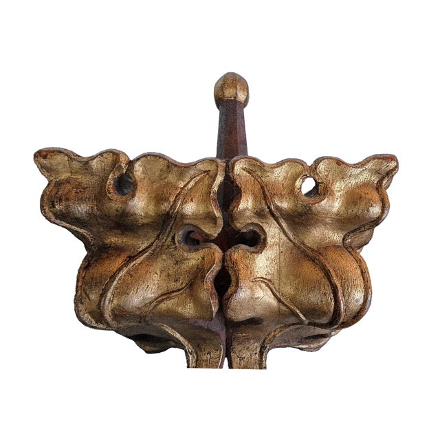 Polychromed Neo-Gothic Finial, Giltwood, Belgium, Circa 1800 For Sale - Image 9 of 15