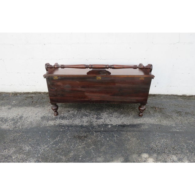 Wood Lane Carved Bench Cedar Hope Chest Blanket Trunk 6113 For Sale - Image 7 of 15