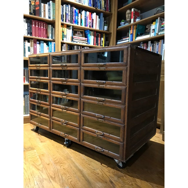 Vintage Oak Wood Shop/Haberdashery Storage Chairish