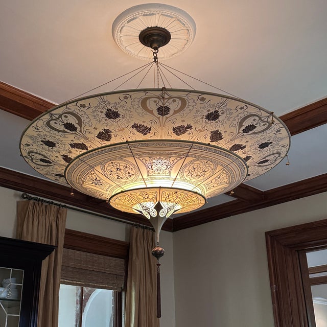 Fortuny Silk Scheherazade 3 Tier Silk Lamp The elegant 3-tier structure has the form of an upside-down pagoda and is...