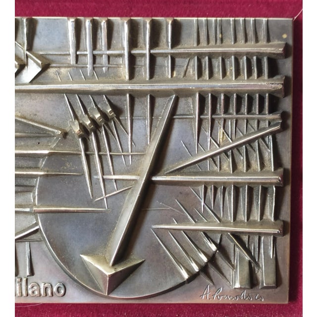 Bronze Bas-Relief Sculpture by Arnaldo Pomodoro for Johnson, 1978 For Sale - Image 4 of 11
