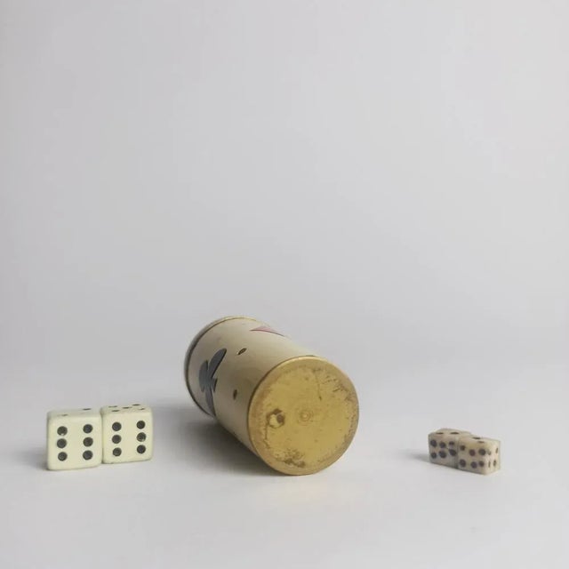 Metal Mid-Century Cube Cup in Enamelled Copper with 4 Dice, Set of 5 For Sale - Image 7 of 9