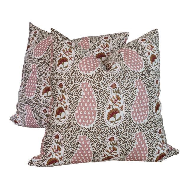 Virginia Kraft Jangal Supreem Pillows With Fermoie Marden Neutral Backs For Sale