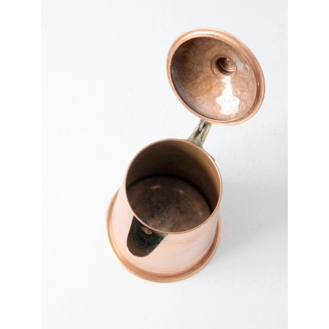 Vintage Hammered Copper Teapot With Brass Handle For Sale - Image 10 of 14